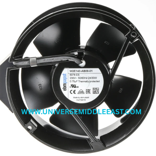 EBM-PAPST W2E143-AB09-01 Axial Fan, 230 VAC, 3300 RPM